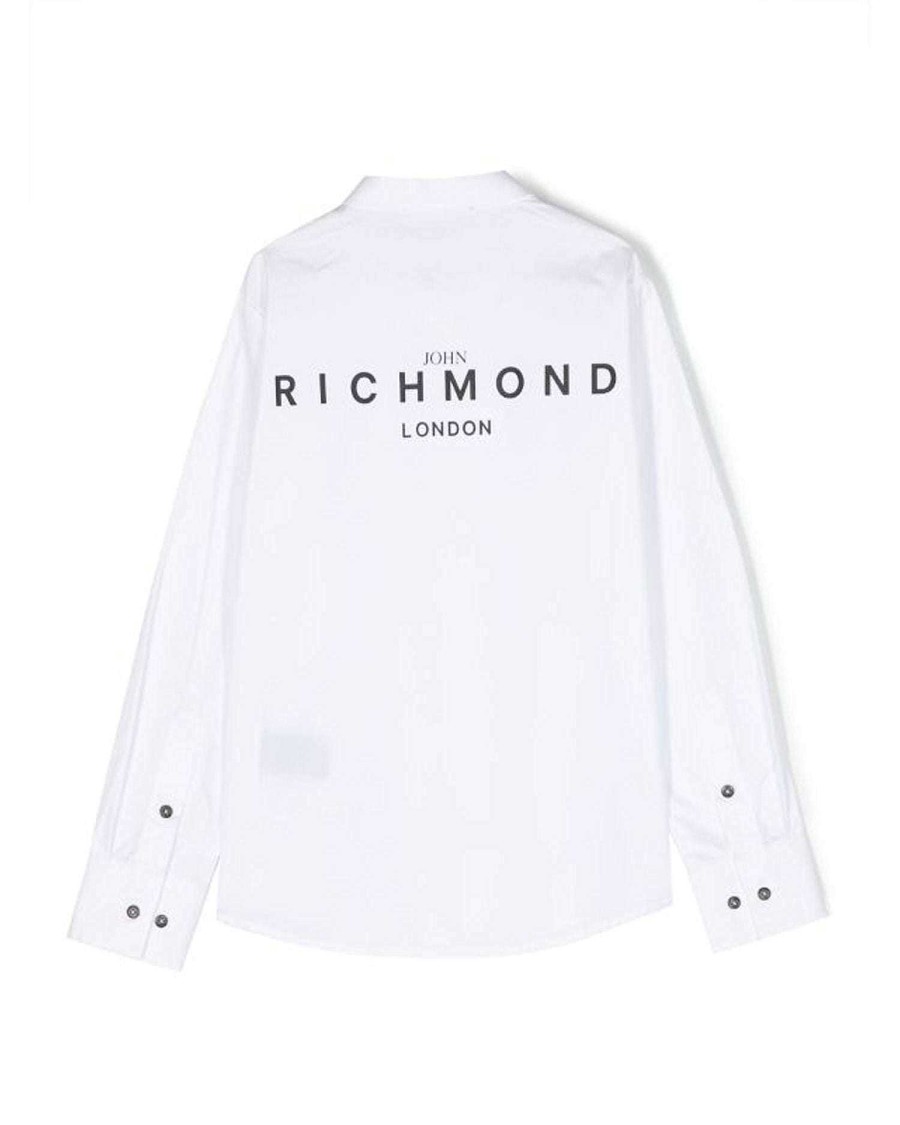 Abbigliamento Per Bambini John Richmond | Maglia Con Logo A Contrasto Sul Fronte