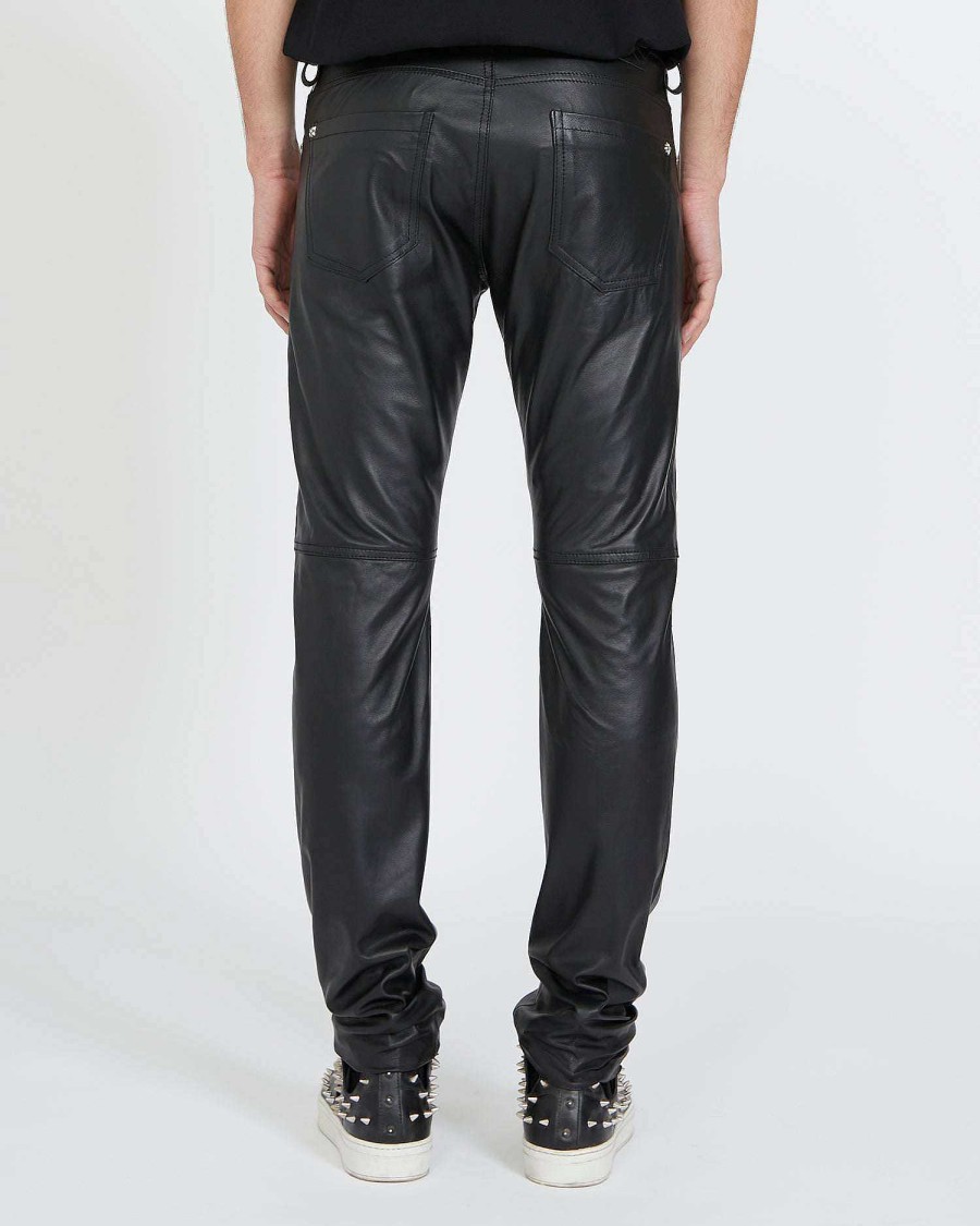 Uomo John Richmond Pantaloni | Pantaloni Skinny In Ecopelle