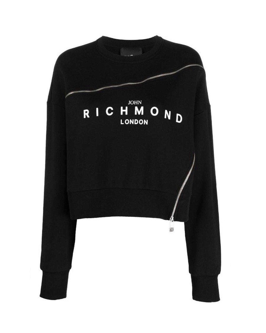 Archivi John Richmond Giovanni Richmond | Felpa A Maniche Lunghe Con Logo E Zip