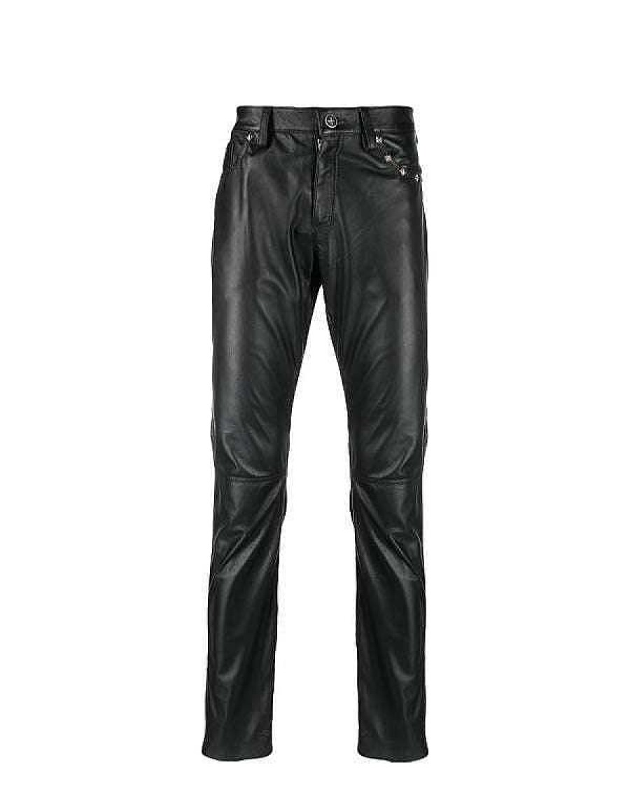 Uomo John Richmond Pantaloni | Pantaloni Skinny In Ecopelle