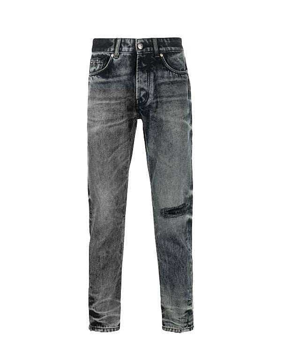 Uomo John Richmond Jeans | Jeans Slim Con Strappi Sul Davanti E Iconico Logo "Rich" Sul Retro