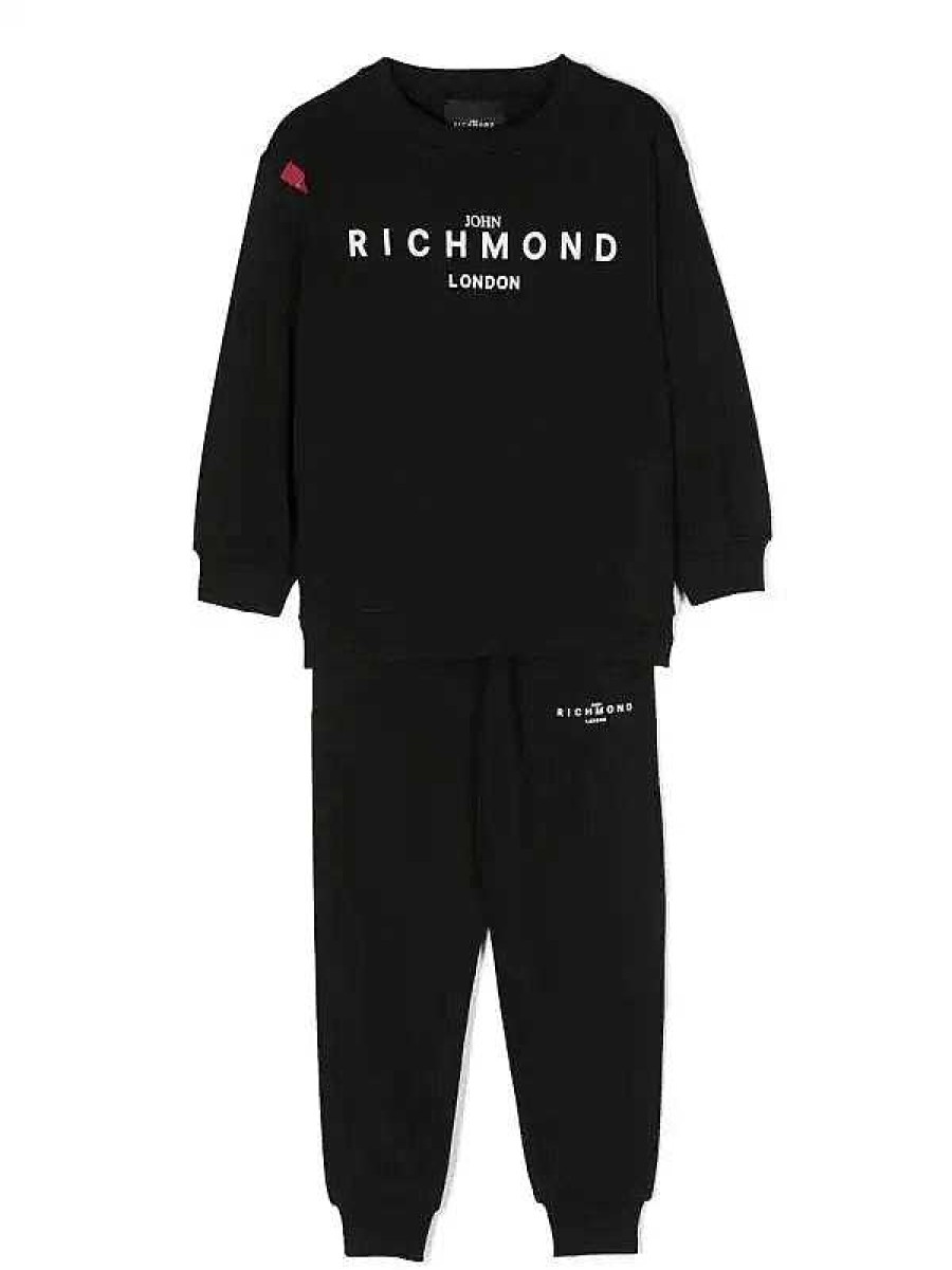 Abbigliamento Per Bambini John Richmond | Set Felpa E Pantaloni Con Logo