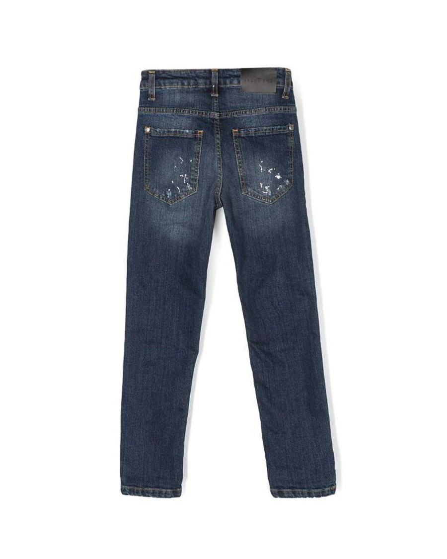 Abbigliamento Per Bambini John Richmond | Jeans Regular Con Logo Sul Fronte