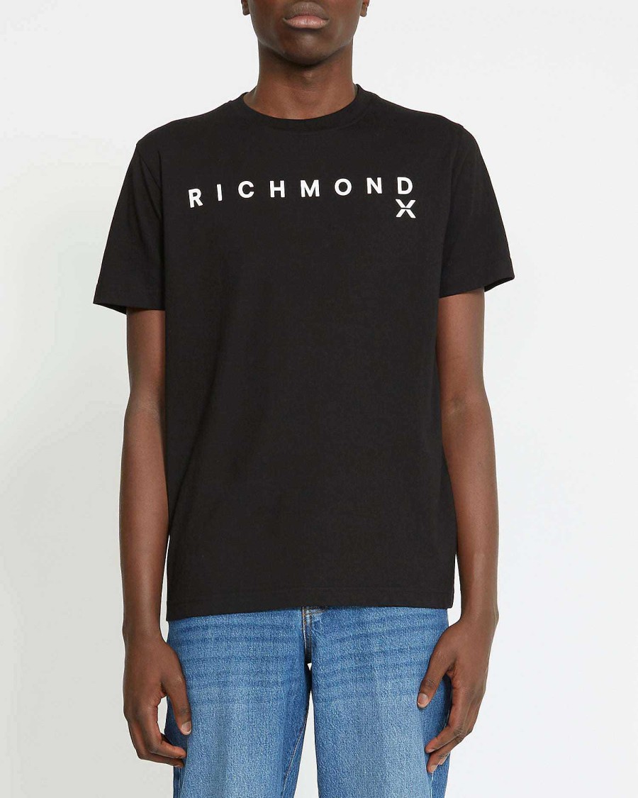 Uomo John Richmond Magliette | T-Shirt Con Logo A Contrasto Sul Davanti