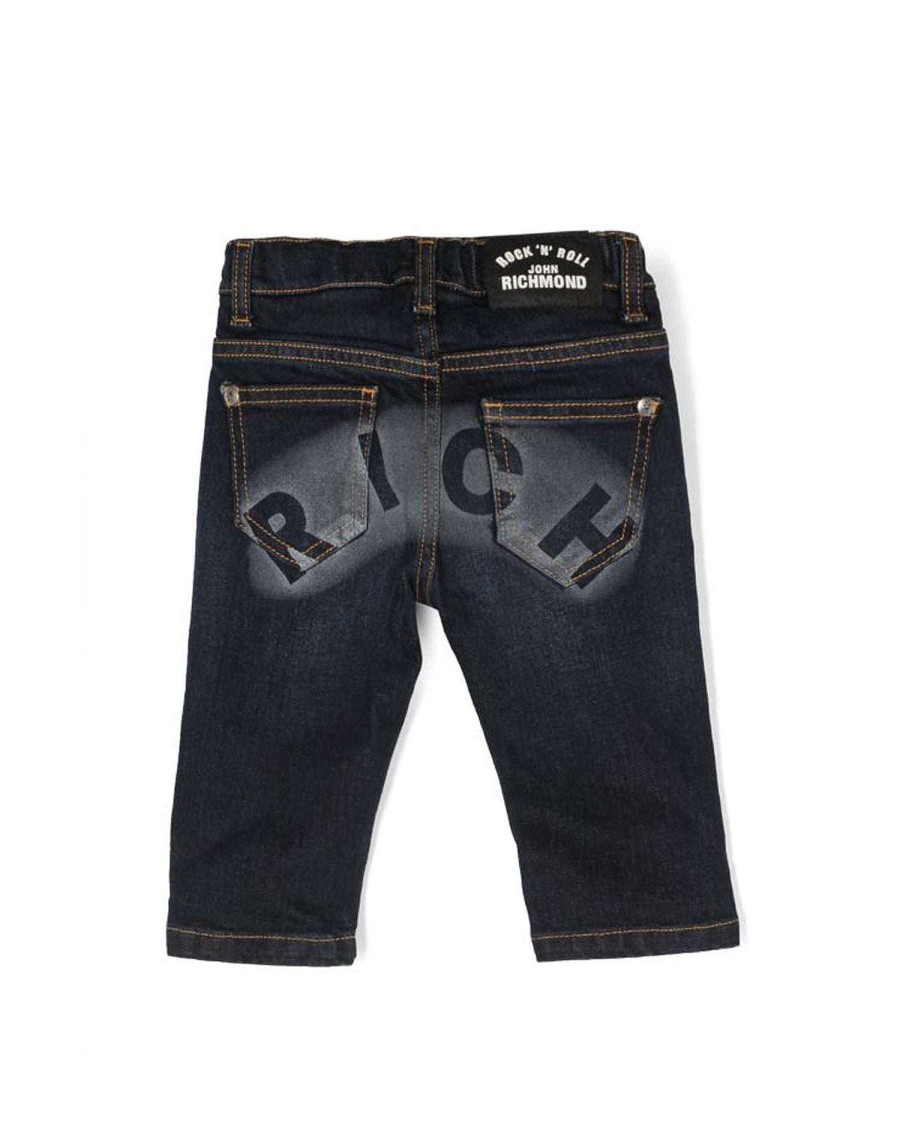 Abbigliamento Per Bambini John Richmond | Jeans Iconici Con Logo Sul Retro