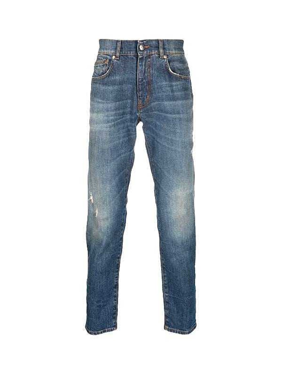 Uomo John Richmond Jeans | Jeans Slim Con Strappi