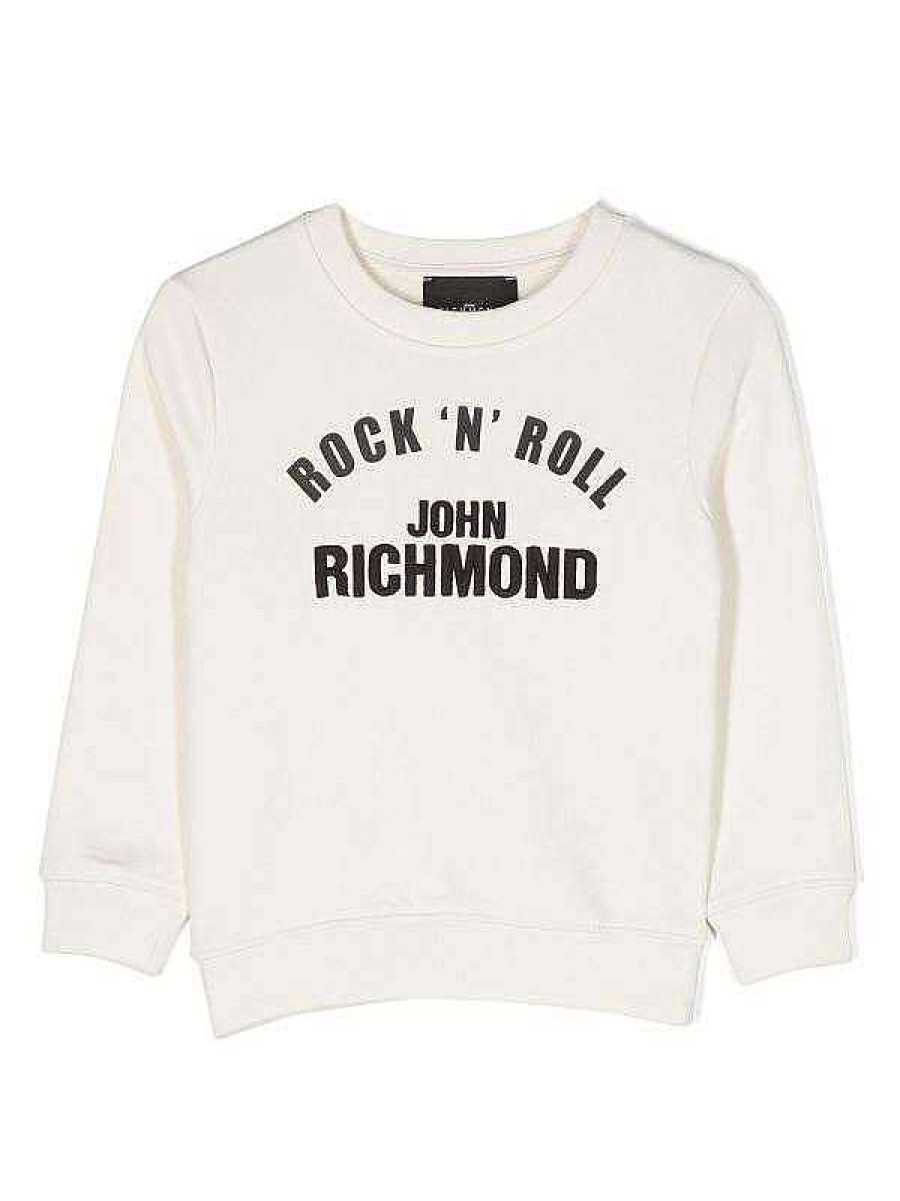 Abbigliamento Per Bambini John Richmond | Felpa Con Logo A Contrasto Sul Fronte