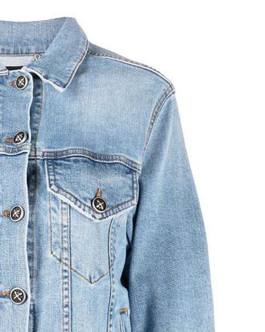 Donna John Richmond Capispalla | Giubbotto In Denim Con Logo Sul Retro