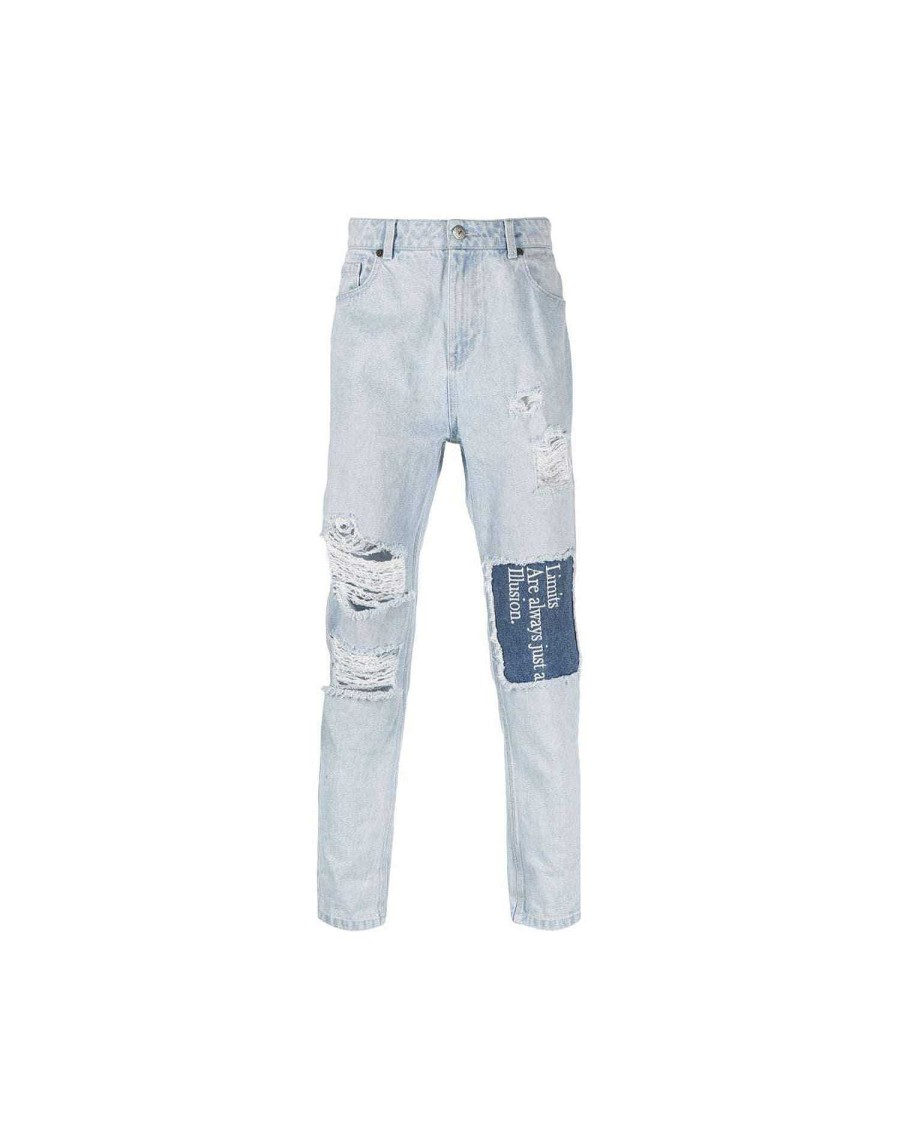 Archivi John Richmond Giovanni Richmond | Jeans Slim Con Grafica E Inserti Sulla Gamba